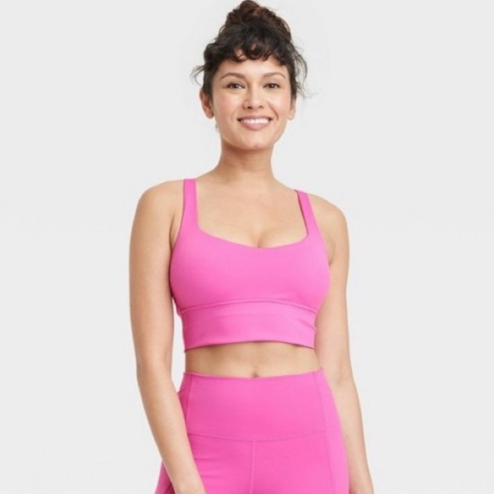 All in Motion Light Support Sculpt Strapy Back Vibrant Pink Sports Bra XXL
